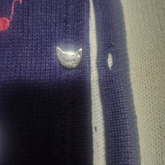 Christopher & Banks Cat Cardigan Multi Color Size Medium - Picture 6 of 8